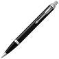 Ручка шариковая PARKER "IM Core Black Lacquer CT", черный глянцевый лак, детали хром, синяя, 1931665 (арт. 142530)