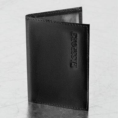 Обложка для паспорта натуральная кожа галант, "PASSPORT", черная, BRAUBERG, 237179 (арт. 237179)