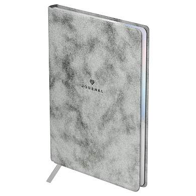 Ежедневник недатированный, А5, 136л., кожзам, BG "Shimmer. Silver", серебряный, голографический срез (арт. 370249)