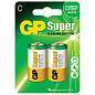 Батарейки GP Super, С (LR14, 14А), алкалиновые, КОМПЛЕКТ 2 шт., блистер, 14A-2CR2 (арт. 454091)