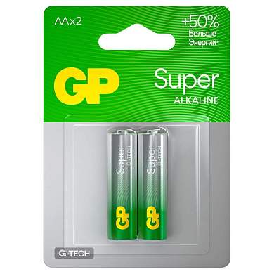 Батарейка GP Super G-Tech AA (LR6) 15A алкалиновая, BC2 (арт. 374881)