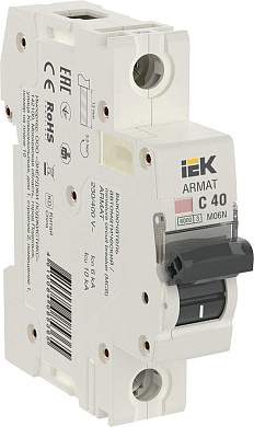 IEK ARMAT автоматический выкл. M06N 1P 40А 6кА х-ка C AR-M06N-1-C040 (арт. 828583)