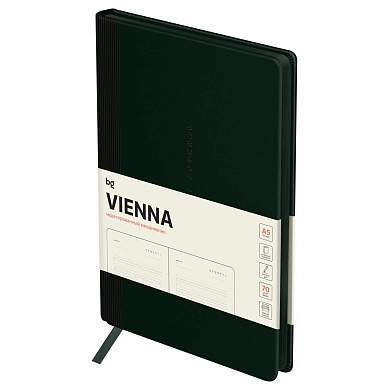Ежедневник недатированный, А5, 136л., мягкий переплет, кожзам, BG "Vienna. Dark green", темно-зеленый, цветной срез (арт. 369895)