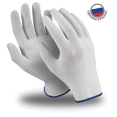 Перчатки нейлоновые MANIPULA Микрон, ПВХ-покрытие, КОМПЛЕКТ 10 пар, р-р 9 (L), белые, TNG-27/MG-111 (арт. 608562)