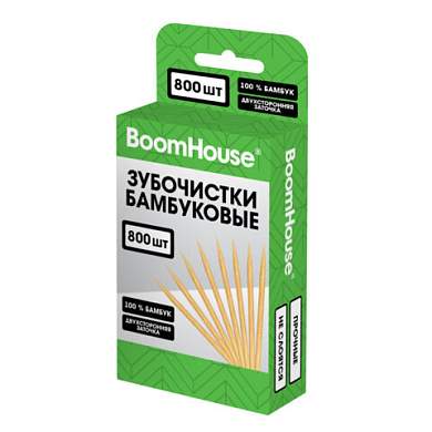Зубочистки бамбуковые 800 шт. в коробке с подвесом, BOOMHOUSE (БУМХАУС), 701955 (арт. 701955)