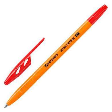 Ручка шариковая BRAUBERG "ULTRA ORANGE", КРАСНАЯ, узел 0,7 мм, чернила ГЕРМАНИЯ, наконечник ШВЕЙЦАРИЯ, 143564 (арт. 143564)