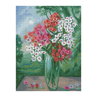 Алмазная мозаика ТРИ СОВЫ "Букет флоксов", 40*50см, холст на деревянном подрамнике, картонная коробка с пластиковой ручкой (арт. 344367)