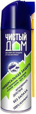 Аэрозоль Чистый Дом 150мл. трубочка (от летающ. и ползающ.) б/запаха 02-921 (дихлофос) РФ (арт. 846791)
