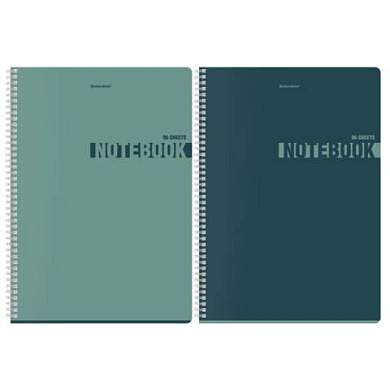 Тетрадь А4, 96 л., BRAUBERG, гребень, клетка, матовая ламинация, "NoteColor" (микс в спайке), 405316 (арт. 405316)