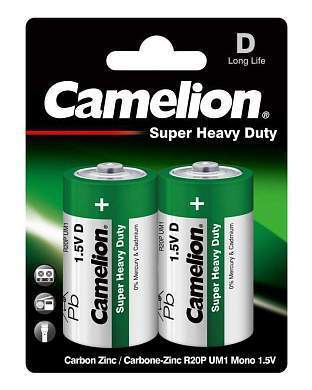 Элемент питания Camelion HEAVY DUTY Green R20/373  BL2 (арт. 3807)