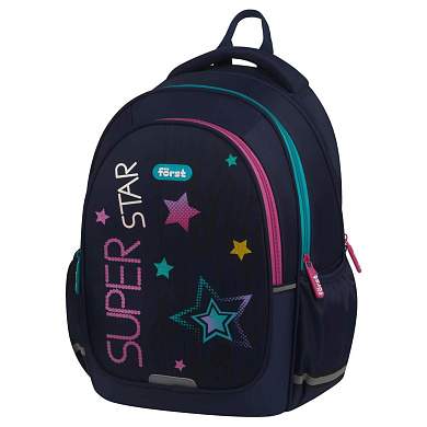 Рюкзак Först F-Cute "Super star" 37*29*17см, 3 отделения, 2 кармана, анатомическая спинка (арт. 366117)