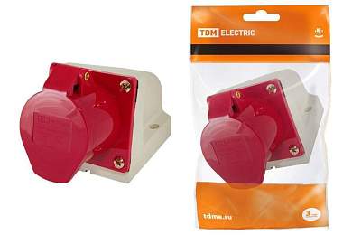 TDM розетка силовая CEE 125 стационарная 3P+PЕ+N 32А 380В IP44 (10!) SQ0602-0006 (арт. 330949)