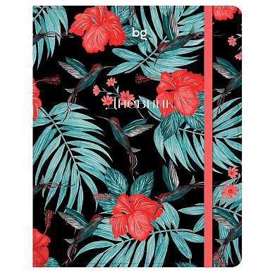 Дневник 1-11 кл. 48л. (Лайт) BG "Tropical life", иск. кожа, тиснение фольгой, печать, ляссе, на резинке (арт. 366494)