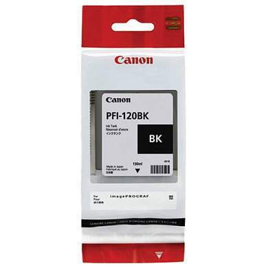 Картридж струйный CANON (PFI-120BK) для imagePROGRAF TM-200/205/300/305, черный, 130 мл, оригинальный, 2885C001 (арт. 363493)