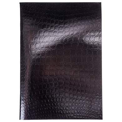Тетрадь бумвинил А4 96 л., скоба, офсет №1, клетка, ЧЕРНАЯ, "Metallic", тиснение CROCO, HATBER, 072787, 96Т4бвВ3 (арт. 405681)