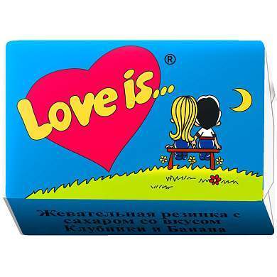 Жевательная резинка Love is..., банан-клубника (арт. 255813)