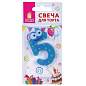 Свеча-цифра для торта "5" "С глазками", 6 см, ЗОЛОТАЯ СКАЗКА, с держателем, в блистере, 591408 (арт. 591408)