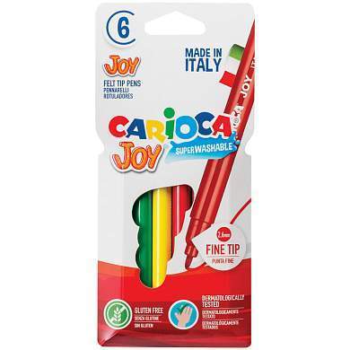 Фломастеры Carioca "Joy", 06цв., смываемые, картон, европодвес (арт. 002745)