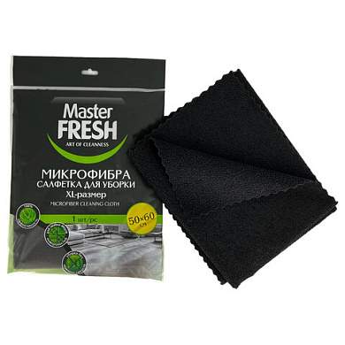 Тряпка для мытья пола из микрофибры, 50х60 см, черная, Master FRESH (арт. 704068)
