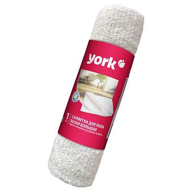 Тряпка для пола York, хлопок/полиэстер, 60*80см, 260г/м2, белая, в рулоне (арт. 377646)