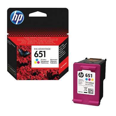 Картридж струйный HP (С2P11AE) Ink Advantage 5575/5645/OfficeJet 202, №651, цветной, оригинальный, ресурс 300 стр., C2P11AE (арт. 362255)