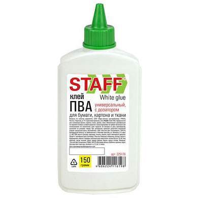 Клей ПВА STAFF EVERYDAY, 150 г, с дозатором, 225176 (арт. 225176)