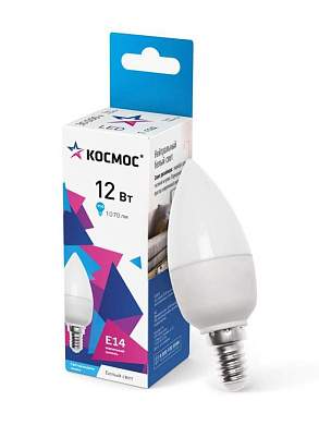 Космос свеча E14 12W (1070lm) 4500K 4K матов. 110x37 LkecLED12wCNE1445 (арт. 830071)