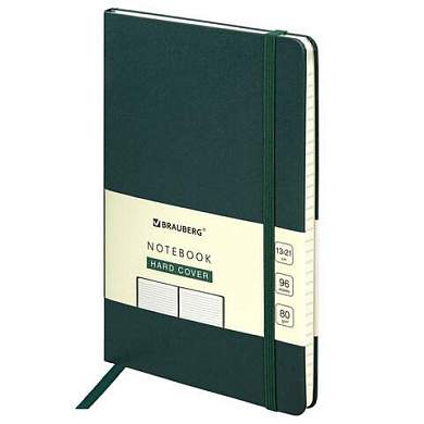 Блокнот А5 (130х210 мм), BRAUBERG ULTRA, балакрон, 80 г/м2, 96 л., линия, темно-зеленый, 113047 (арт. 113047)