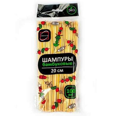 Шпажки-шампуры для шашлыка бамбуковые 20 см, 100 штук, КП, 107948 (арт. 700660)