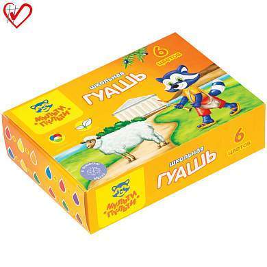 Гуашь Мульти-Пульти "Енот в Греции", 06 цветов, 17,5мл, картон (арт. 236499)