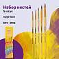 Кисти ЮНЛАНДИЯ, набор 5 шт. (ПОНИ: круглые № 1, 2, 3, 4, 5), блистер с европодвесом, 200893 (арт. 200893)