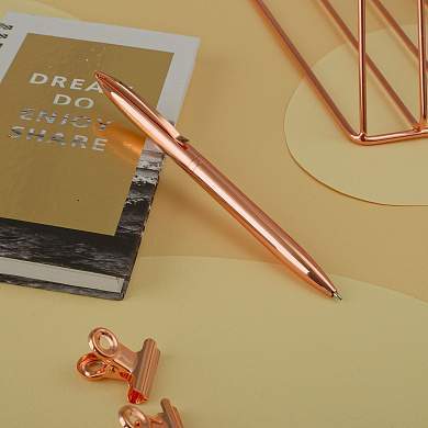 Ручка шариковая автоматическая MESHU "Rose gold" синяя, 1,0мм (арт. 325970)
