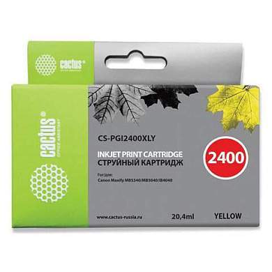 Картридж струйный CACTUS (CS-PGI2400XLY) для CANON iB4040/MB5040/MB5340, желтый (арт. 362773)