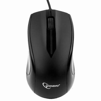 Мышь проводная GEMBIRD MUSOPTI9-905U, USB, 2 кнопки + 1 колесо-кнопка, оптическая, черная (арт. 512008)