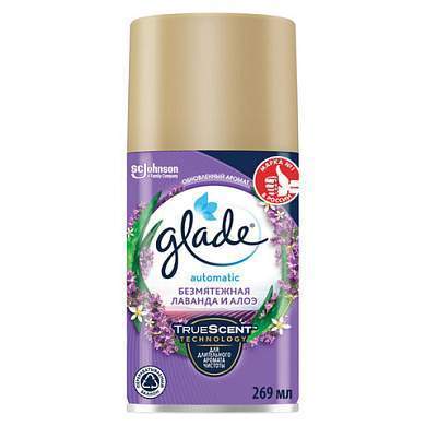Сменный баллон 269 мл, GLADE "Безмятежная лаванда и алоэ" для автоматических освежителей, 864986 (арт. 701788)