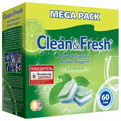 Таблетки для посудомоечных машин 60 шт. CLEAN&FRESH ALL-in-1, УТ000000338 (арт. 606519)
