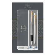 Набор Parker "Jotter Stainless Steel GT": ручка шариковая, 1,0мм и ручка перьевая, 1,0мм, подарочная упаковка (арт. 288616)