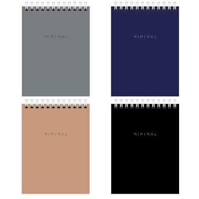 Блокнот МАЛЫЙ ФОРМАТ А6 108х145 мм, 40 л., гребень, картон, клетка, BRAUBERG "Minimal Classic", 116428 (арт. 116428)