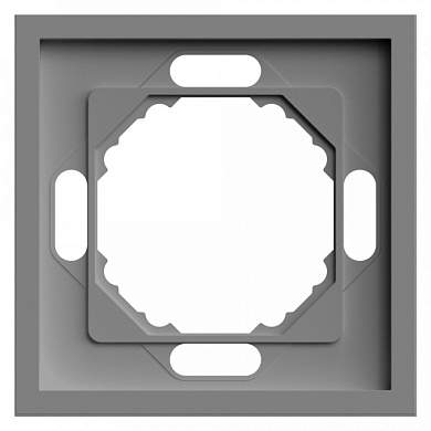 Stekker ЭМИЛИ рамка СУ 1мест. (PC), платиново-серый, soft touch PFR00-5001-10 49962 (арт. 907457)