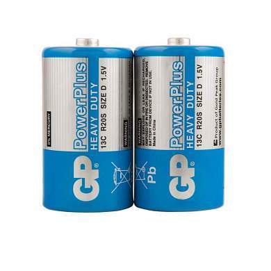 Батарейка GP PowerPlus D (R20) 13G солевая, OS2 (арт. 288125)