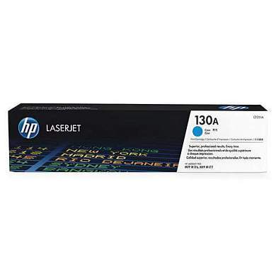 Картридж лазерный HP (CF351A) ColorLaserJet M176n/M177fw, №130A, голубой, оригинальный, ресурс 1000 страниц (арт. 361273)