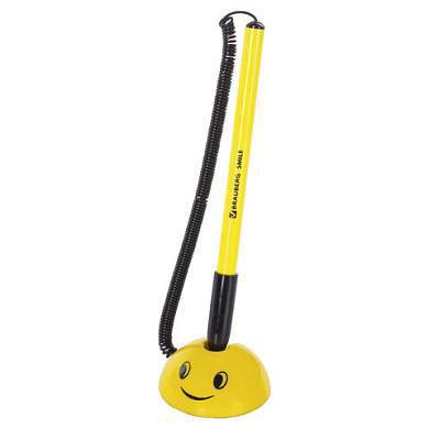 Ручка шариковая настольная BRAUBERG "SMILE", СИНЯЯ, корпус желтый, узел 0,7 мм, линия письма 0,35 мм, 143376 (арт. 143376)