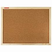 Доска пробковая для объявлений 45х60 см, деревянная рамка, BRAUBERG Wood, 238310 (арт. 238310)