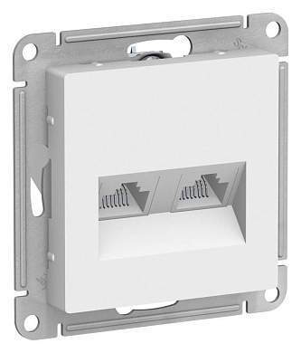 Schneider AtlasDesign мех. роз. компьют. СУ 2 мест. бел. Antibacterial (пл. осн., RJ-45) ATN000185 (арт. 662356)