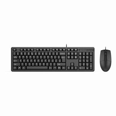 Набор проводной A4TECH KK-3330, USB, клавиатура 104 клавиши, мышь 2 кнопки + 1 кнопка-колесо, черная, 1530249 (арт. 513929)