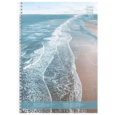 Тетрадь А4, 96 л., HATBER, гребень, клетка, глянцевый УФ-лак, карман, "Aqualife", 094203, 96Ткм4В1гр_2339 (арт. 405764)