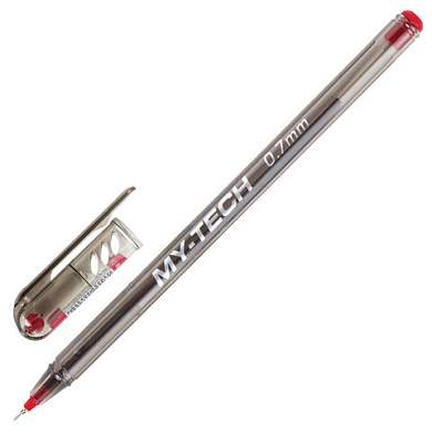 Ручка шариковая масляная PENSAN "My-Tech", КРАСНАЯ, игольчатый узел 0,7 мм, линия письма 0,35 мм, 2240/25 (арт. 143384)