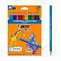 Карандаши цветные BIC "Kids ECOlutions Evolution", 18 цветов, пластиковые, заточенные, европодвес, 937513 (арт. 181124)