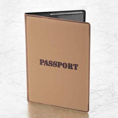 Обложка для паспорта, мягкий полиуретан, "PASSPORT", коричневая, STAFF, 238406 (арт. 238406)