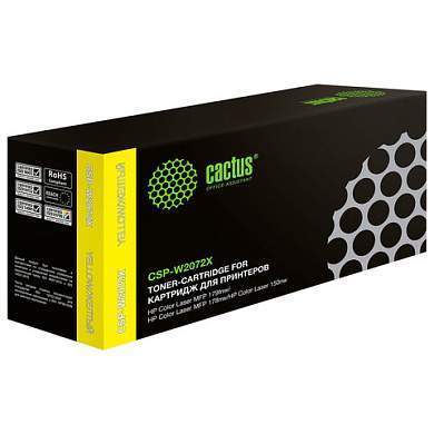 Картридж лазерный CACTUS (CSP-W2072X) для HP Color Laser 150a/150nw/178nw, желтый, ресурс 1300 страниц (арт. 364150)